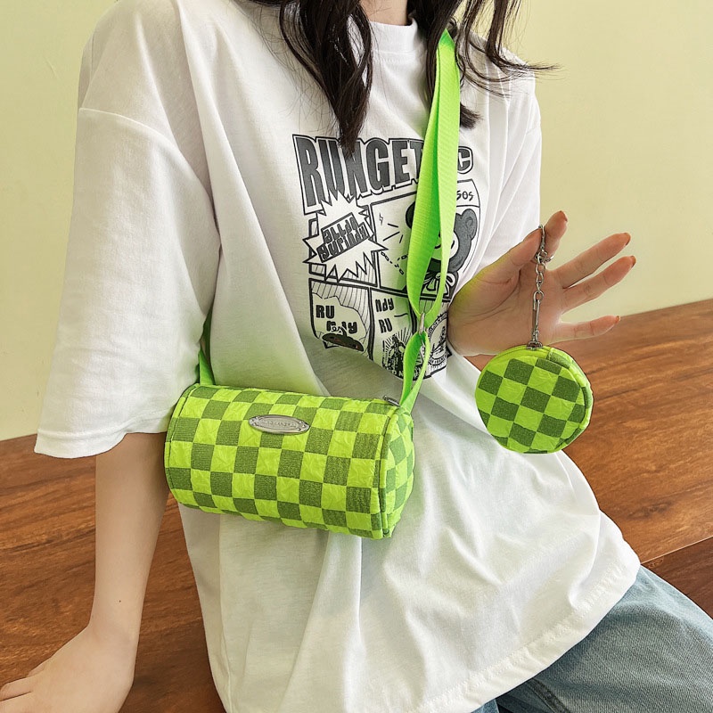 Túi Đeo Vai Họa Tiết Kẻ Sọc Nhiều Màu Sắc Thời Trang Cho Nữ