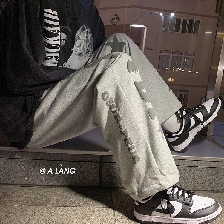 Quần Thể Thao Ống Rộng Thời Trang Âu Mỹ Cá Tính Dành Cho Nam