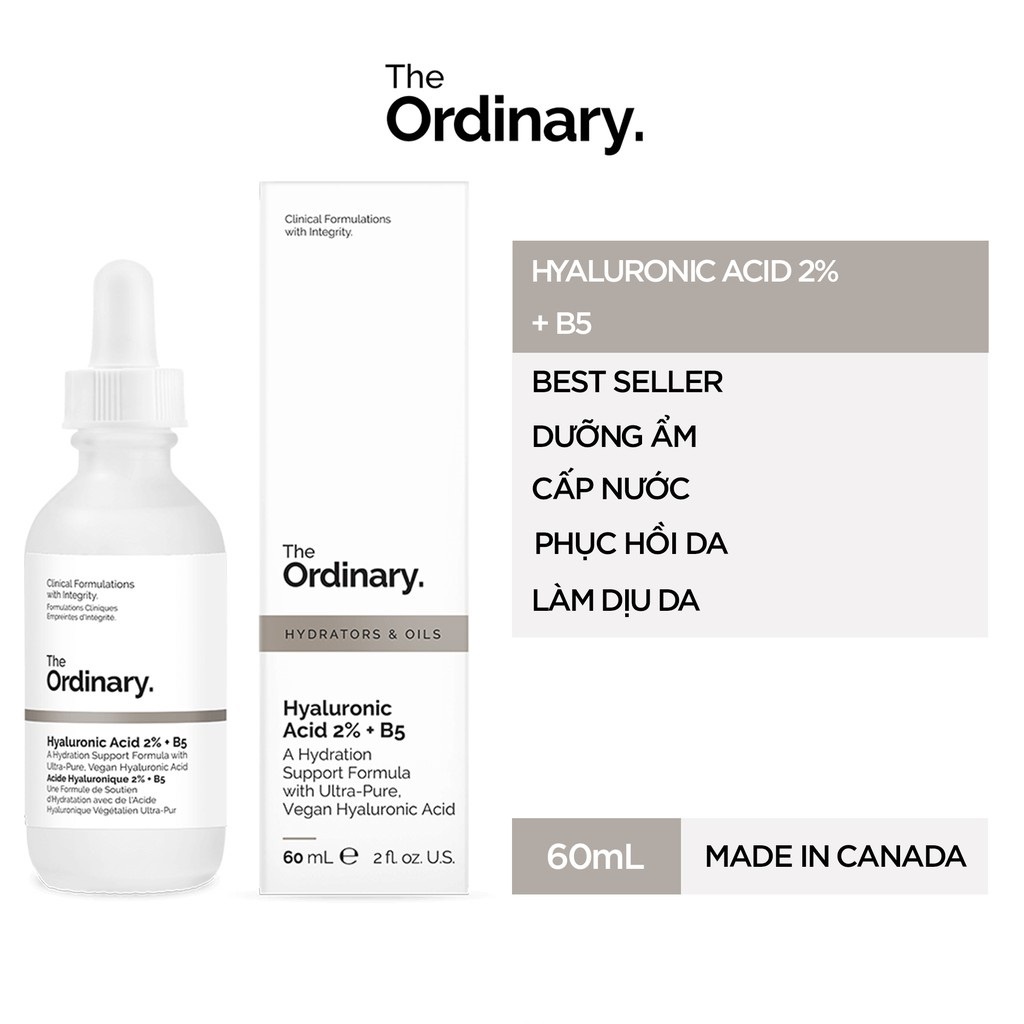 [Bill hãng] Cấp ẩm hồi phục da Hyaluronic Acid 2% + B5 - The Ordinary 60ml