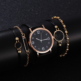 5pcs Đồng hồ nữ Quartz Đồng hồ nữ Bộ đồng hồ thời trang + vòng tay