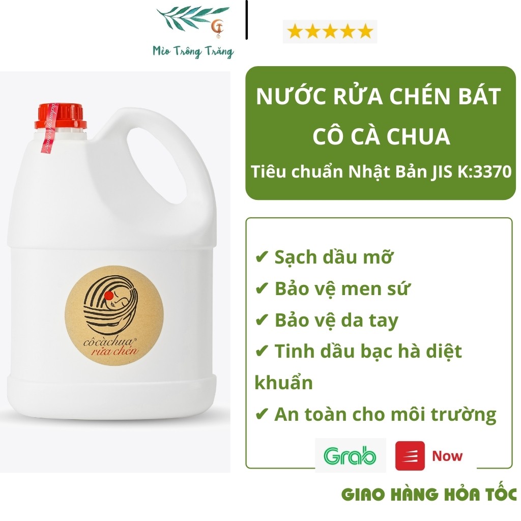 Can rửa chén bát CÔ CÀ CHUA 4l nước rửa sinh học an toàn và hiệu quả