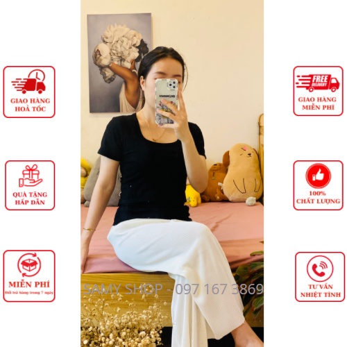 Áo thun cổ vuông body free size tay ngắn , áo thun cổ U nữ dáng ôm CHẤT ĐẸP