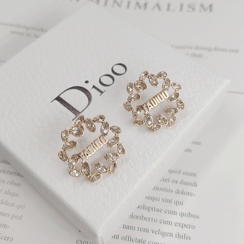 Bông tai jadior Tròn hãng Hạt Pha Lê, khuyên tai tròn xinh, hoa tai nữ thời trang cao cấp