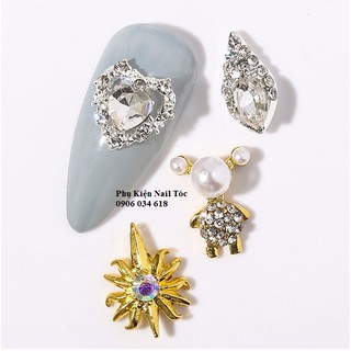 (Ảnh Thật) Charm Gấu Đá Đính Móng
