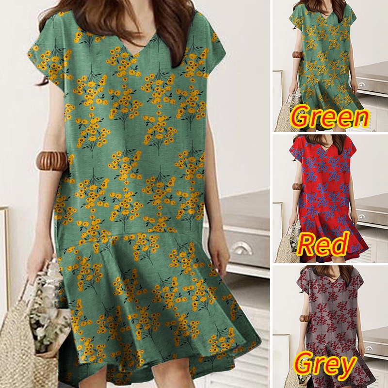Đầm  ZANZEA ngắn tay cổ chữ V thời trang cho nữ