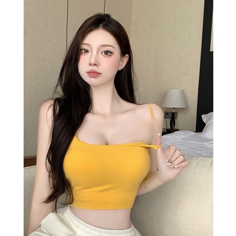 COZOK Short Sexy Solid Color Simple Fashion Versatile Sleeveless Vest