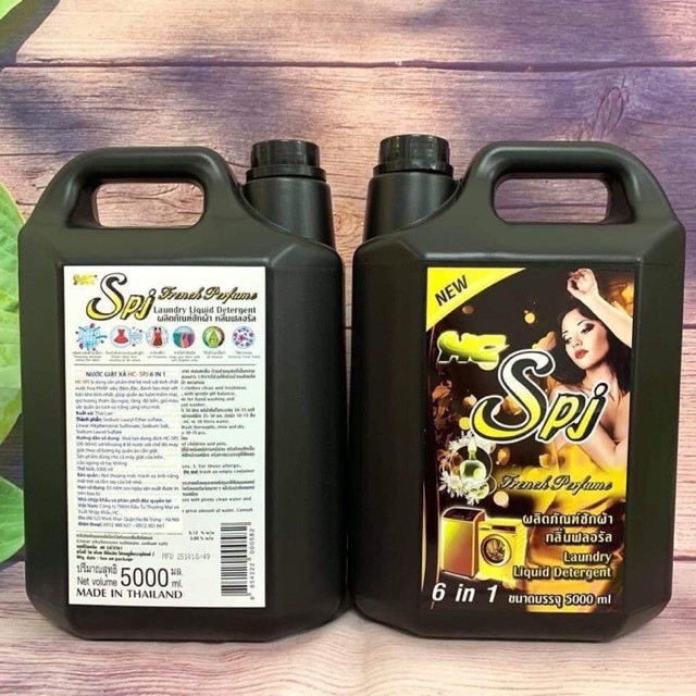 COMBO 4 CAN Nước giặt xả đậm đặc 6in1 SPJ ĐEN THÁI LAN 5lít