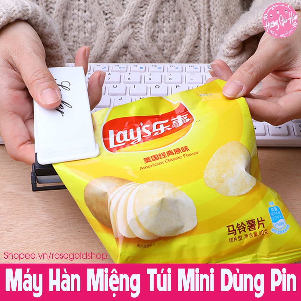 Máy Hàn Miệng Túi Mini Dùng Pin Tiện Dụng [Tặng Kèm 2 Pin]