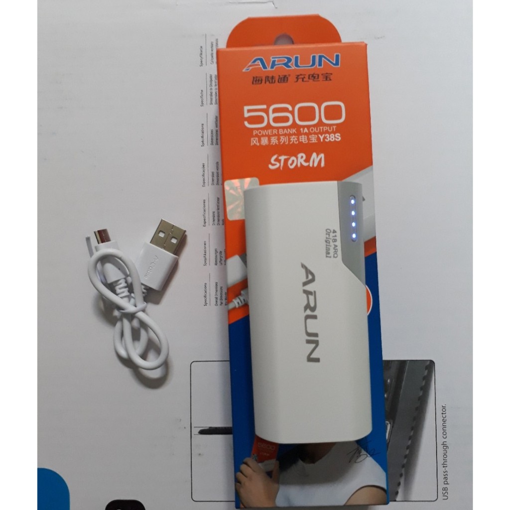 Pin sạc dự phòng Arun 5600 mAh - Chính hãng Kèm Cáp sạc