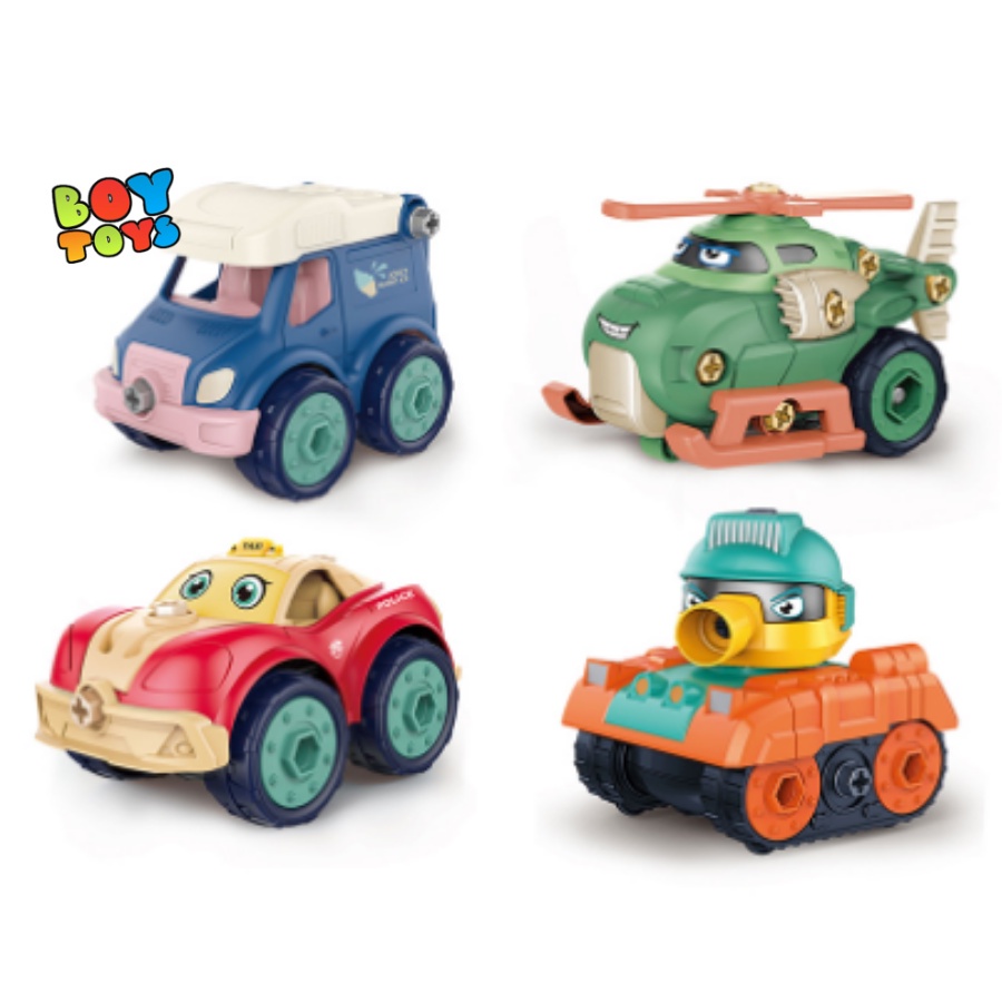 Bộ đồ chơi trẻ em xe kĩ thuật công trình cho bé tự lắp ráp, nhiều màu phát triển thị giác và khả năng thực hành của bé