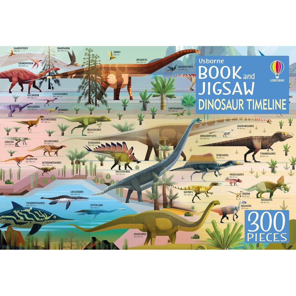Sách - Anh: Dinosaur Timeline Book and Jigsaw