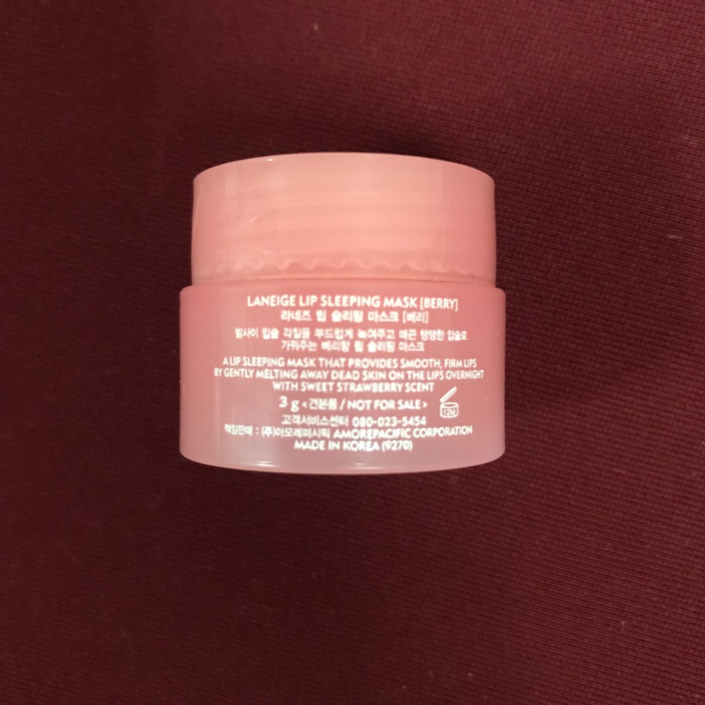 [SALE] [CAM KẾT 100% CHÍNH HÃNG] Mặt nạ môi LANEIGE LIP SLEEPING MASK Mini Hàn Quốc 3g môi mềm mịn ngay sau 1 đêm