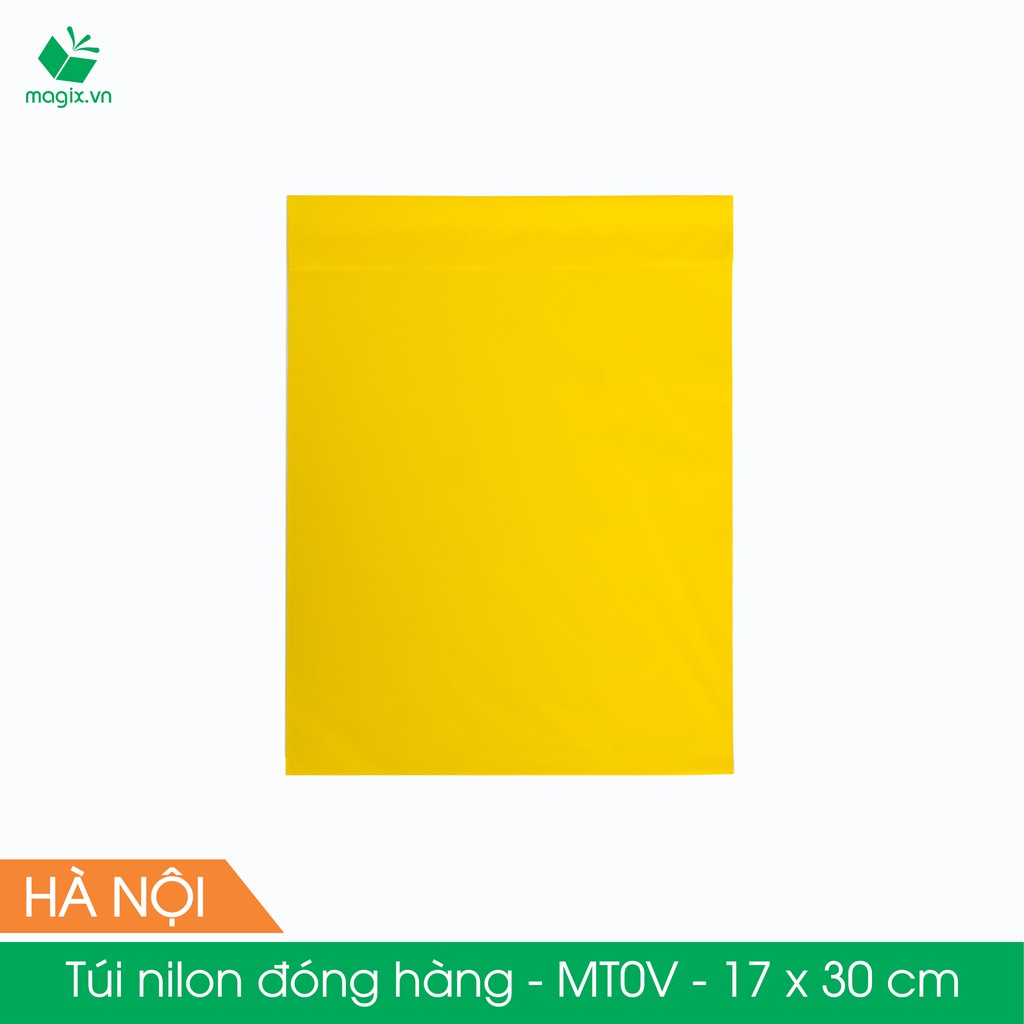 MT0V - 17x30 cm - Túi nilon gói hàng - 100 túi niêm phong đóng hàng màu vàng