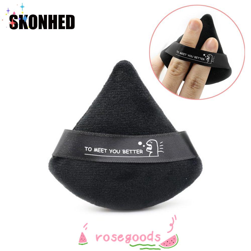 ROSE 1/2 Pcs Hot Fashion Triangle Velvet Powder Puff Lightweight Mini Face Makeup sponge Makeup Puffs Soft Cotton Velvety Texture Cosmetics Washable Face Powder Puff