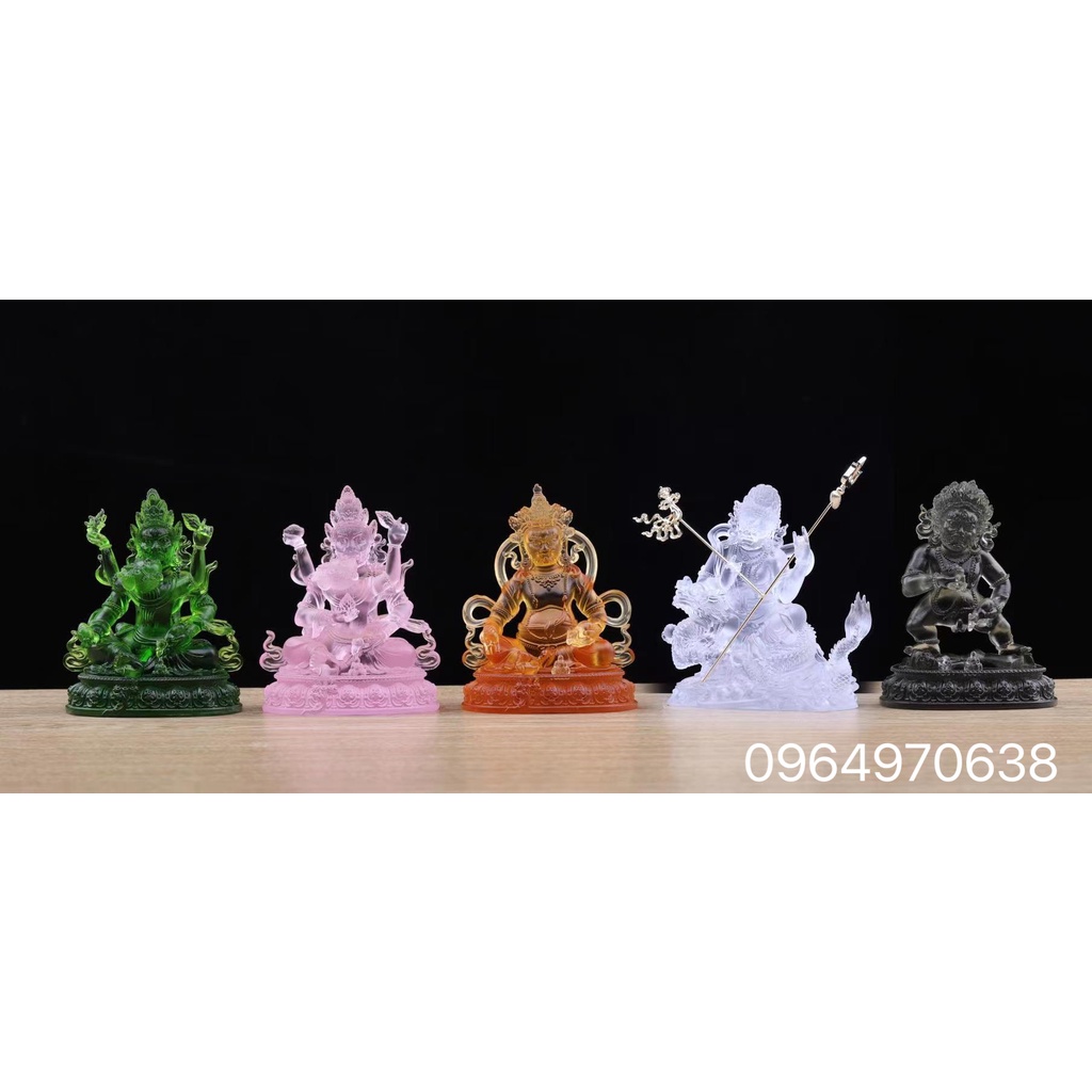 TƯỢNG LƯU LY NGŨ LỘ THẦN TÀI CAO 10.5CM