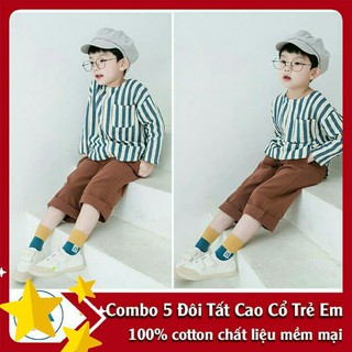 Set 5 Đôi Tất Cao Cổ,Vớ Cao Cổ In Số 19 Cực Đẹp Cho Bé Trai Bé Gái Từ 0-12 Tuối