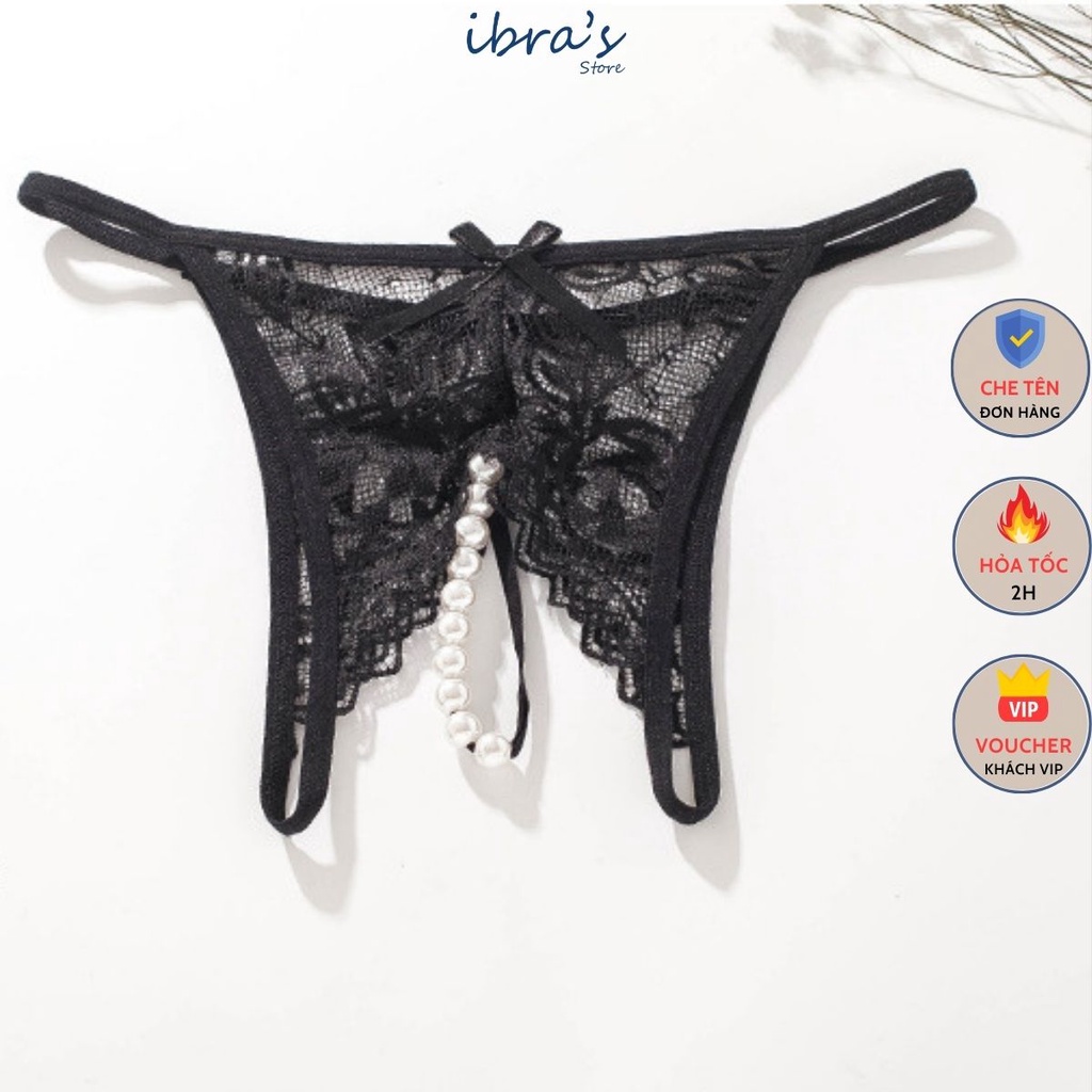 Quần Lót Ren Nữ Sexy Xẻ Đáy iBRA Hở Đáy, Đũng Cạp Thấp lưới Xuyên Thấu Gợi Cảm IBRA'S STORE i102