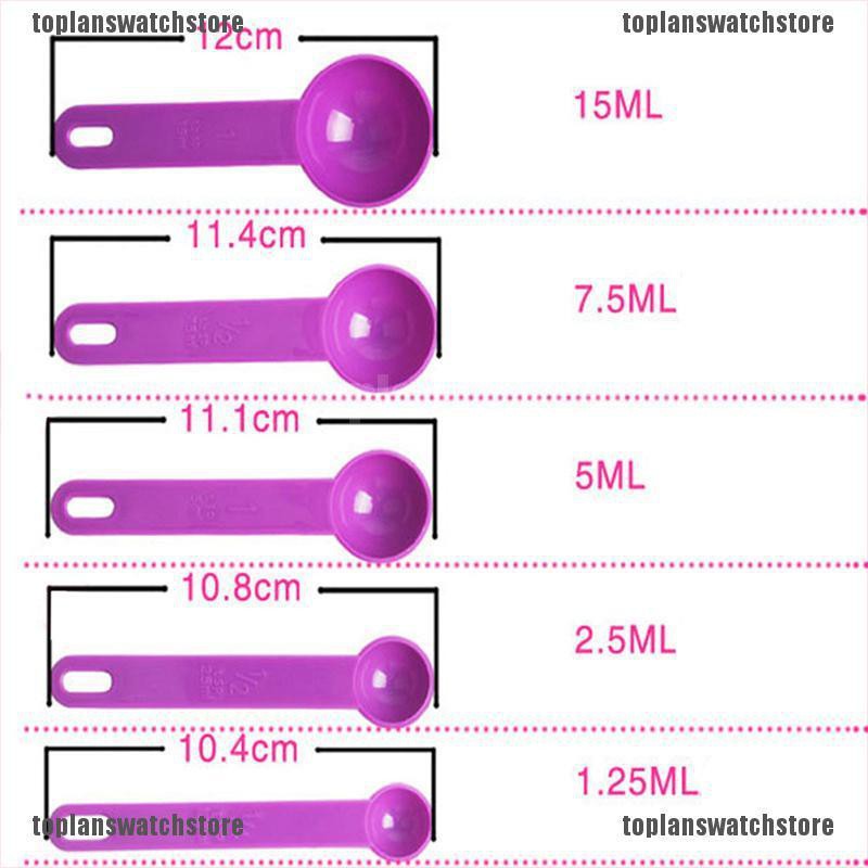 Set 5 Muỗng Đo Lường Bằng Nhựa Tiện Dụng Khi Làm Bánh