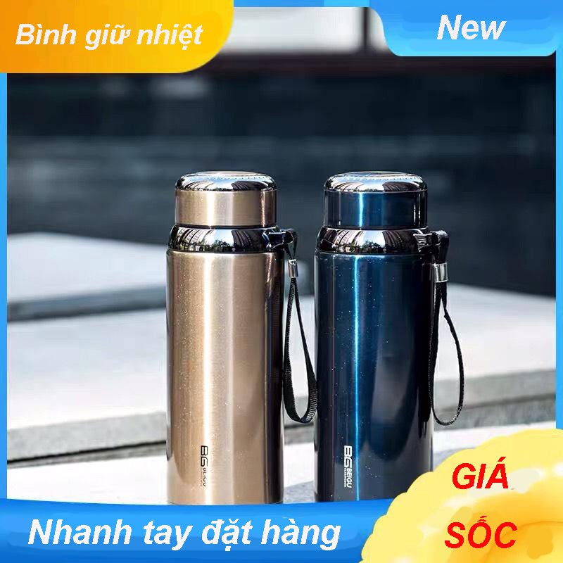 BÌNH GIỮ NHIỆT NÓNG - LẠNH lõi thép chống gỉ tráng gương, 1000ml kiểu dáng thể thao - LB16212