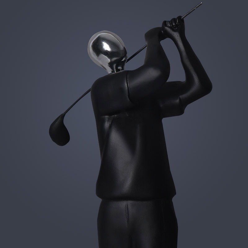 Quà tặng cao cấp tượng trang trí decor đánh golf nam chất liệu cao cấp màu sơn đen nhám Cam kết đóng gói cẩn thận