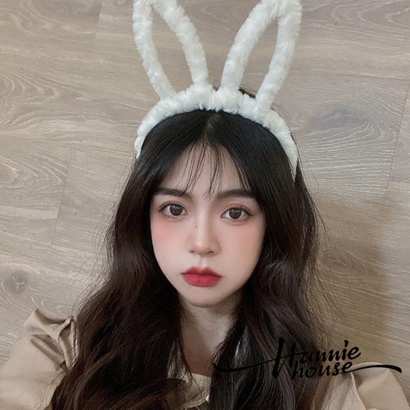Băng đô tai thỏ bằng lông nhung dùng hóa trang lễ phục sinh cho nữ