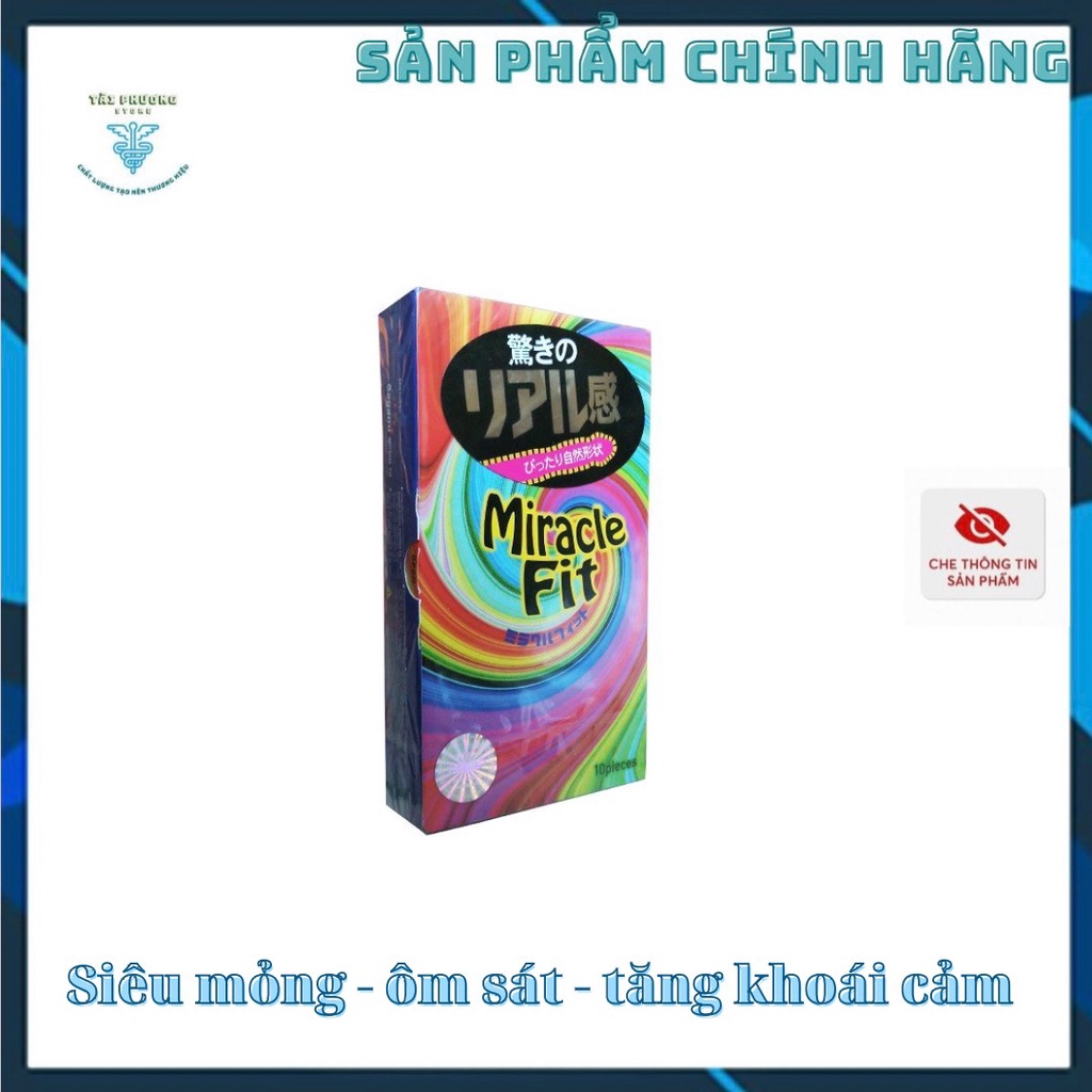 Bao Cao Su SAGAMI MIRACLE FIT - Siêu Mỏng - Ôm Sát - tăng khoái cảm - Hộp 10 cái