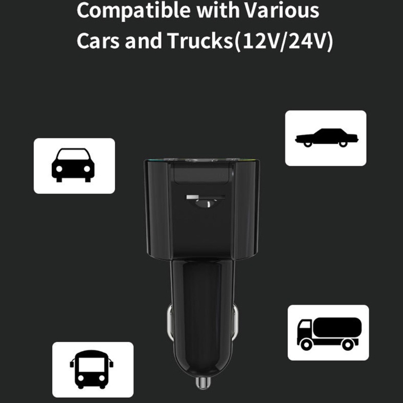 Tẩu Sạc Nhanh Hai Cổng Bluetooth Chơi Nhạc MP3 Thẻ TF Cho Xe Hơi