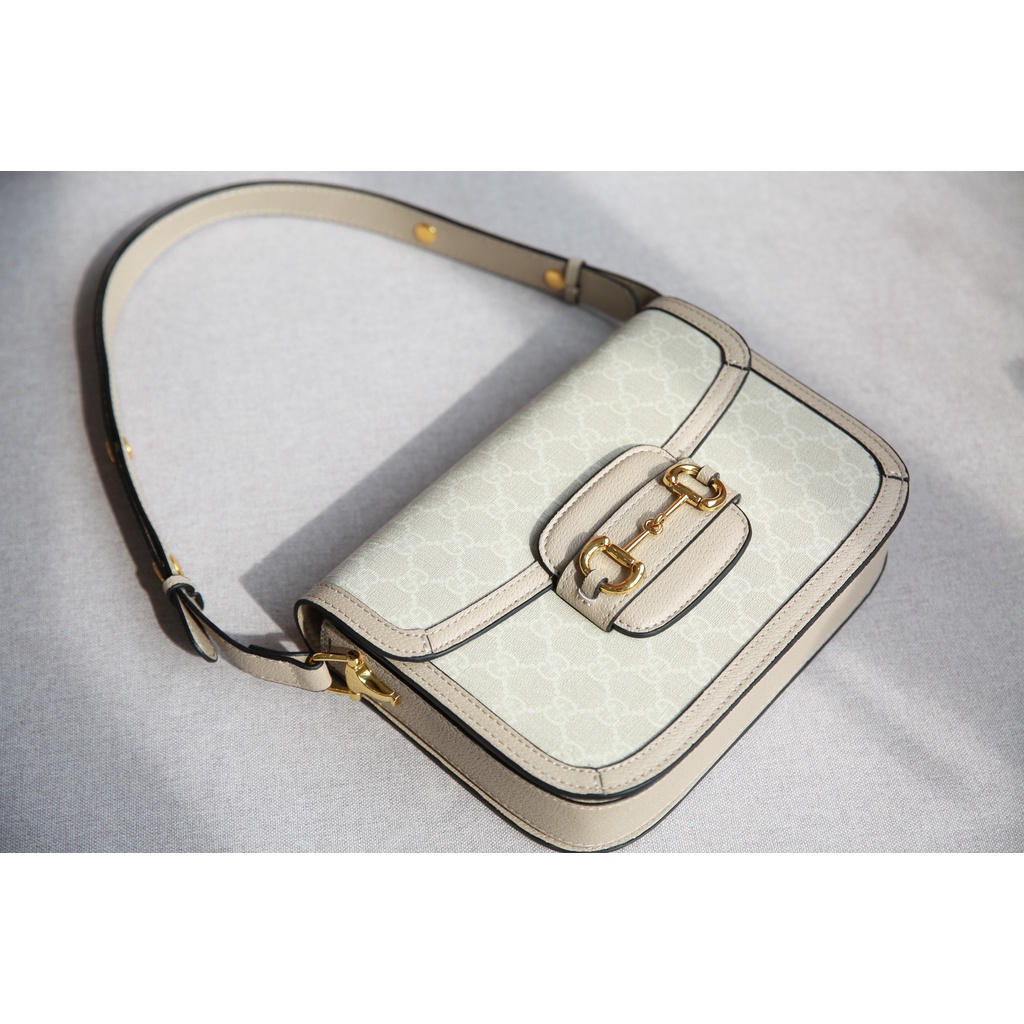 Túi Xách Nữ Horsebit 1955 Size 25 Cao Cấp Màu Tráng Có 2 Hộp