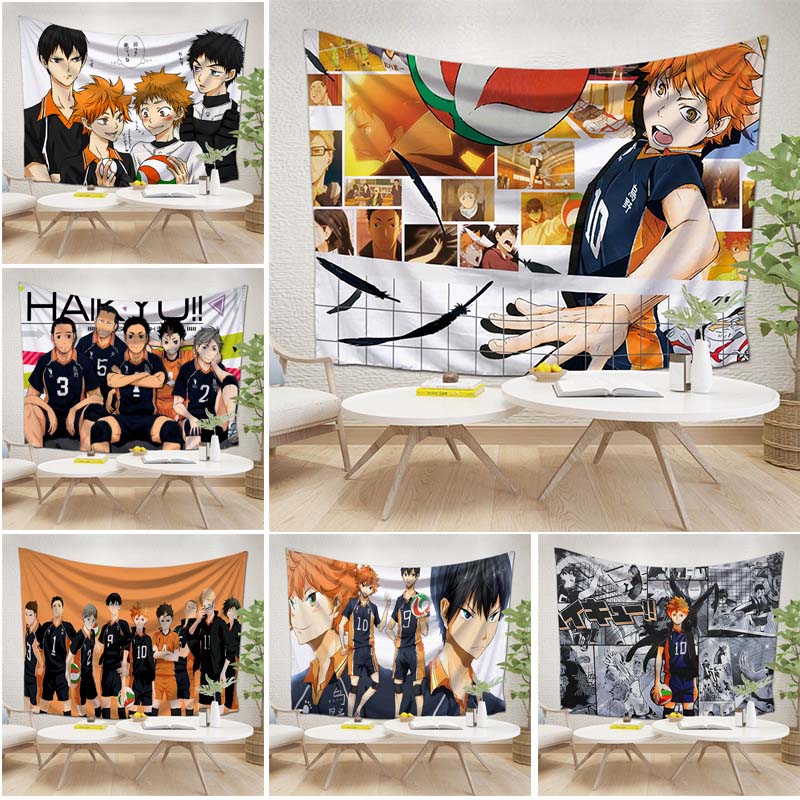 Tấm thảm hình Karasuno Hinata anime Haikyuu Nhật Bản trang trí phòng ngủ