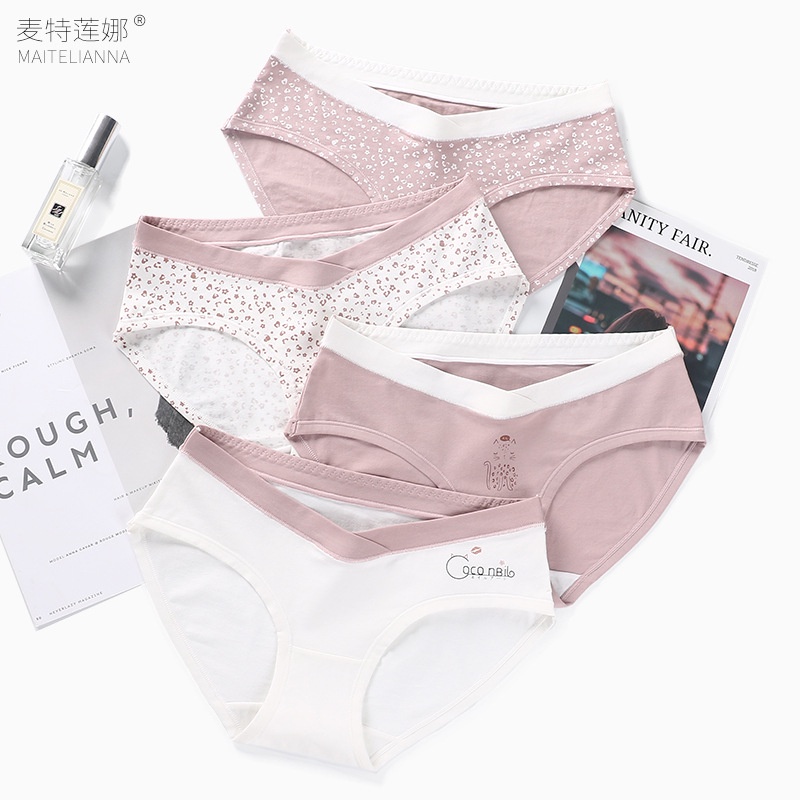 Combo 4 QUẦN LÓT BẦU Cạp Chéo Bigsize| Sau Sinh| Cotton| Thông Hơi| Kháng Khuẩn| Đồ Lót Chip Bà Bầu
