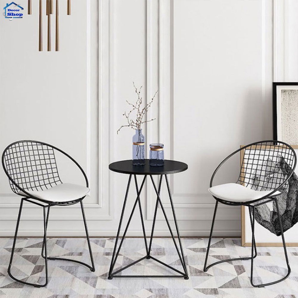 Ghế café thư giãn ngồi ban công, sân vườn lưng cao IBIE Modo chân sắt sơn tĩnh điện, tùy chọn màu sắc