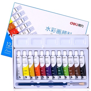 Màu nước dạng tuýp 5ml Deli - 12 màu