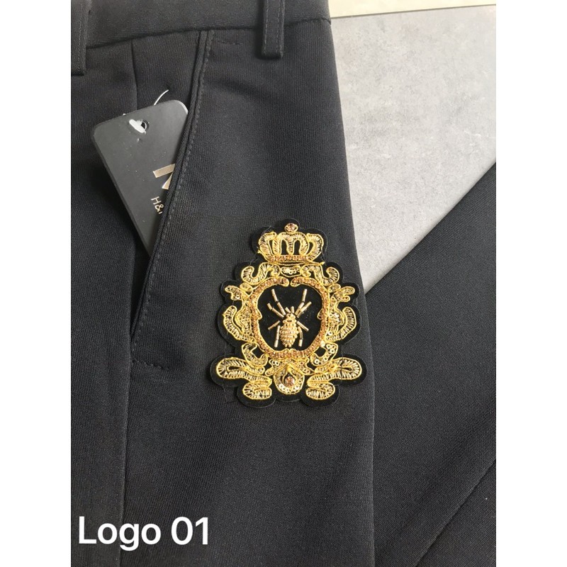 [HÀNG LOẠI 1] quần âu nam đen thêu logo đính đá quần ống côn hàn quốc vải không nhăn co dãn nhẹ | BigBuy360 - bigbuy360.vn