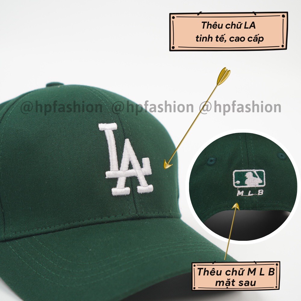 Mũ lưỡi trai ❤️ Nón kết thêu chữ LA chất kaki cao cấp form unisex nam nữ N59