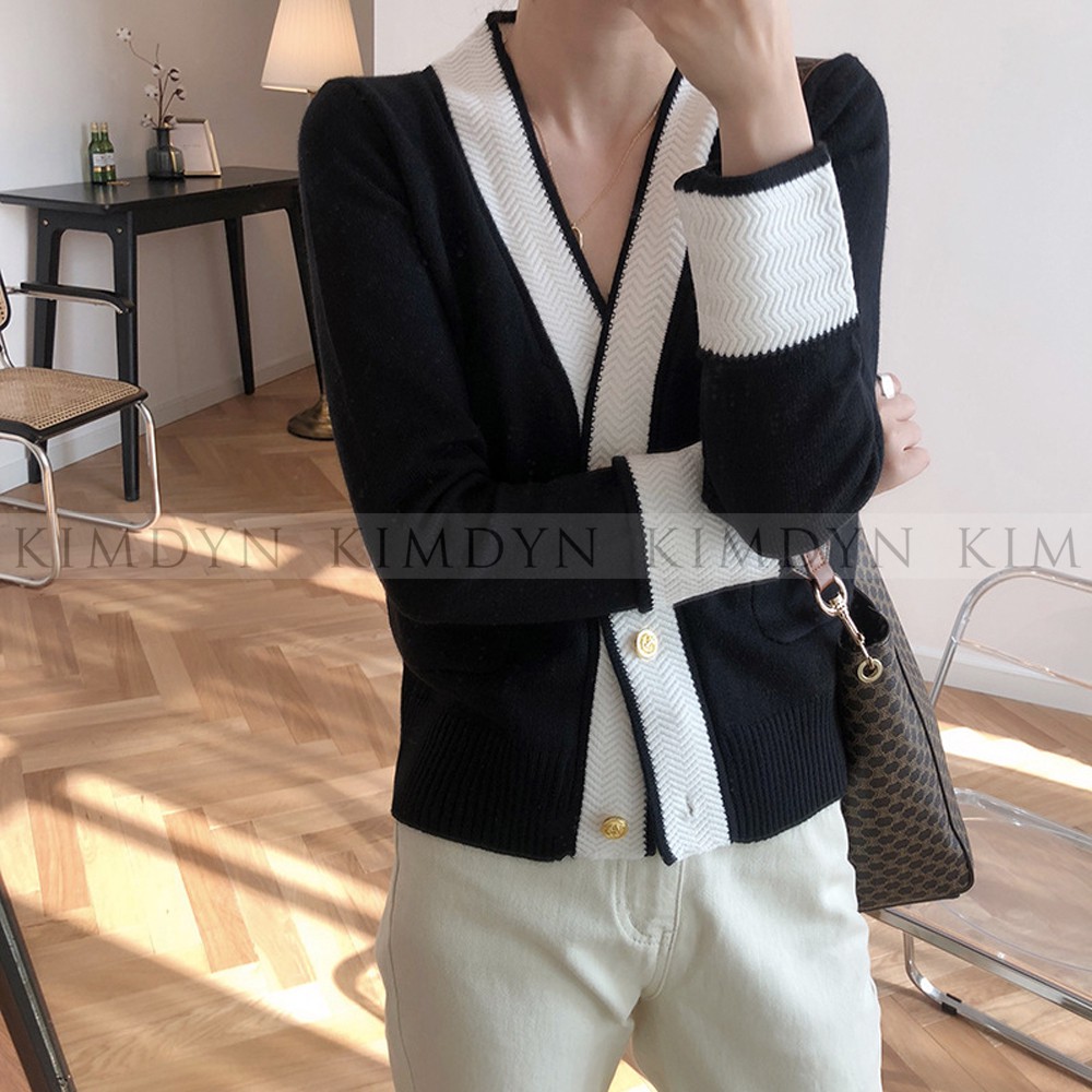 Áo khoác len cardigan áo khoác đông cổ V sang trọng KimDyn [KDBL10] | BigBuy360 - bigbuy360.vn