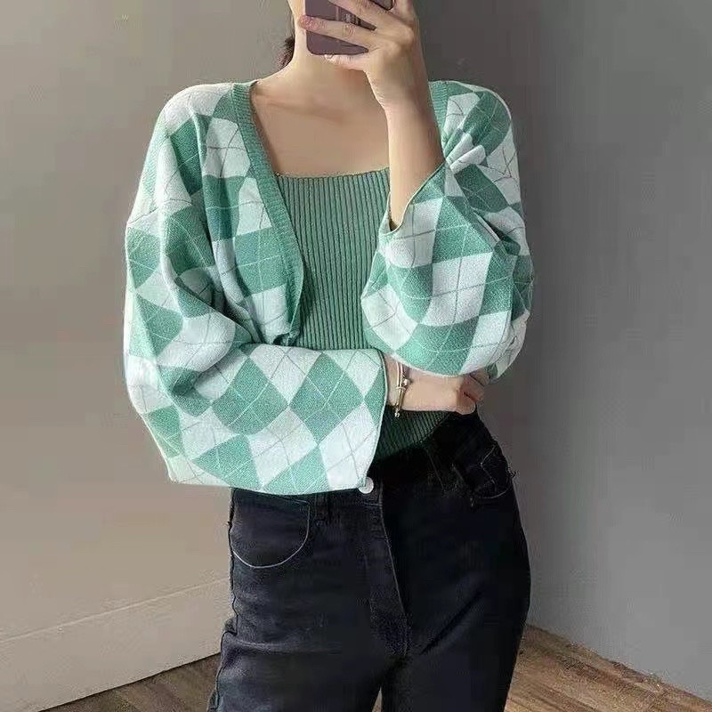 [HÀNG SẴN]ÁO KHOÁC cadigan croptop tay bồng quả trám hàng Quảng Châu | BigBuy360 - bigbuy360.vn