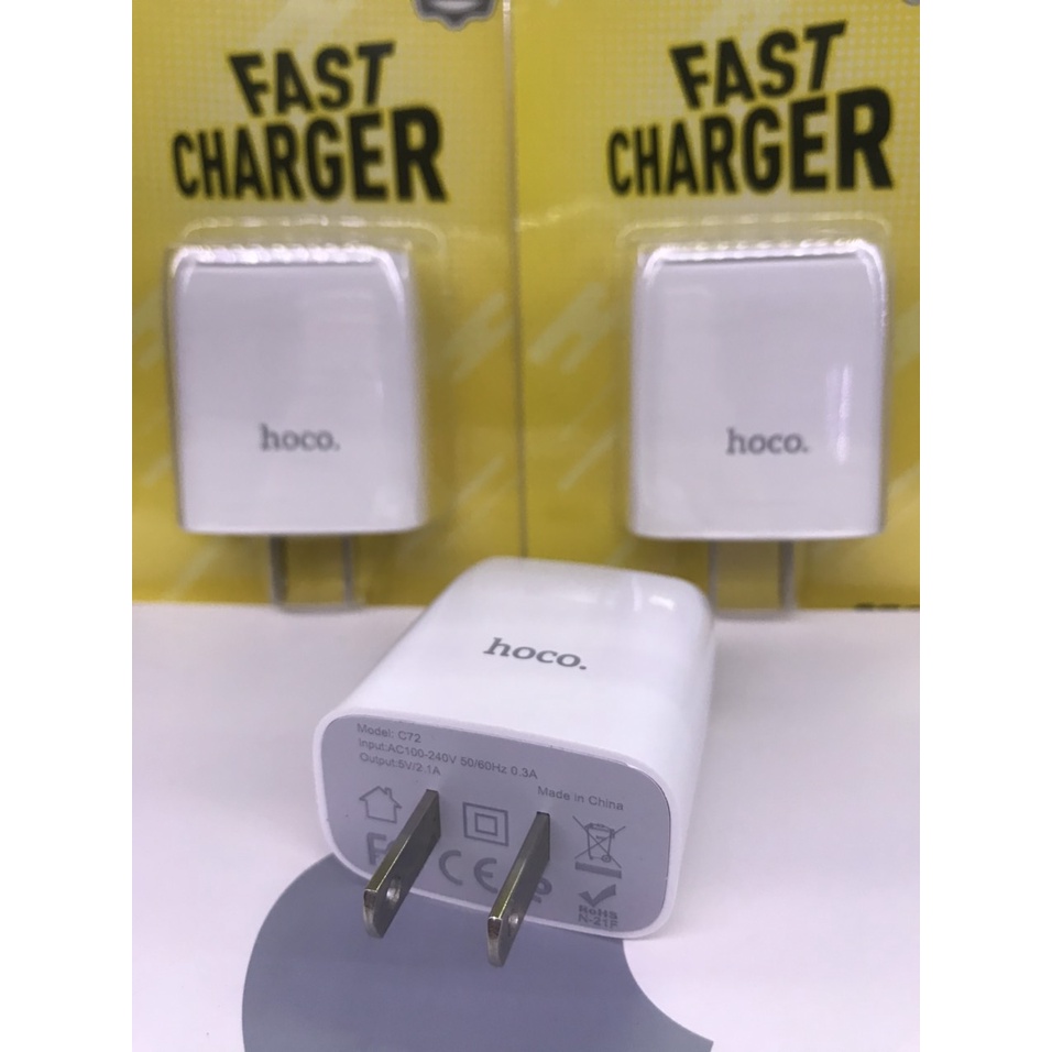 Củ Sạc Nhanh 2.1A Hoco chính hãng cho iphone ,samsung ,oppo ,xiaomi,huawei,.....