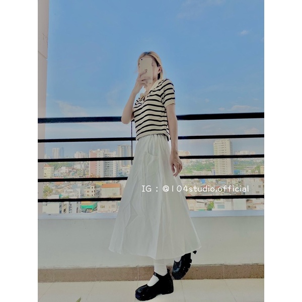 Chân váy dài thắt nơ