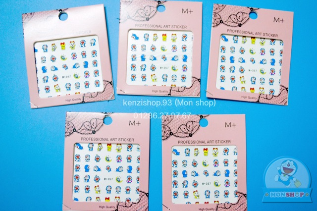 Sticker nail dán móng Doraemon Doremon