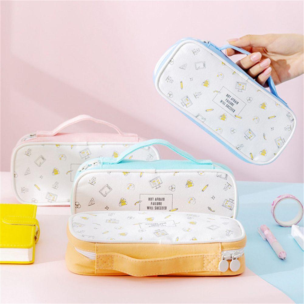 Túi Đựng Bút / Mỹ Phẩm Thiết Kế Đơn Giản Tiện Dụng Cho Học Sinh Ốp