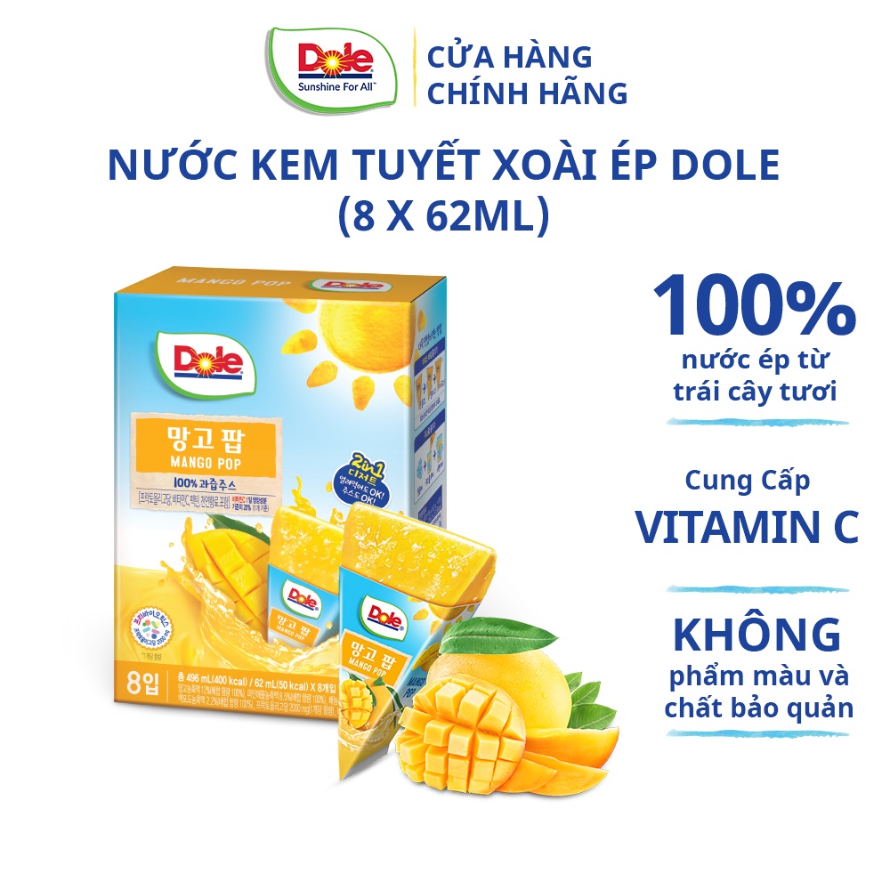 Nước Kem Tuyết Xoài Ép Dole (8 x 62ml)