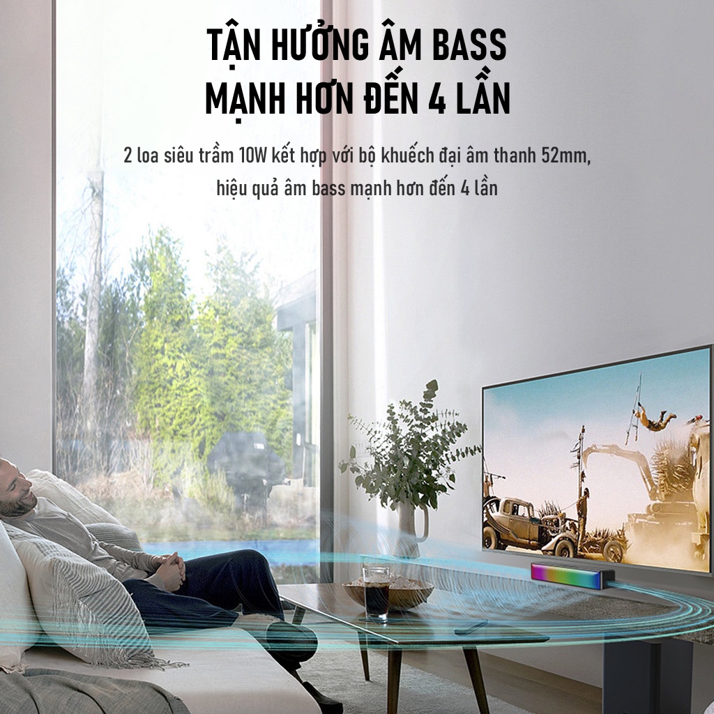 Loa Soundbar ROBOT RB580 Âm Bass Mạnh Mẽ Hiệu Ứng LED RGB Công Suất 10W Hỗ Trợ Kết Nối Thẻ Nhớ MicroSD