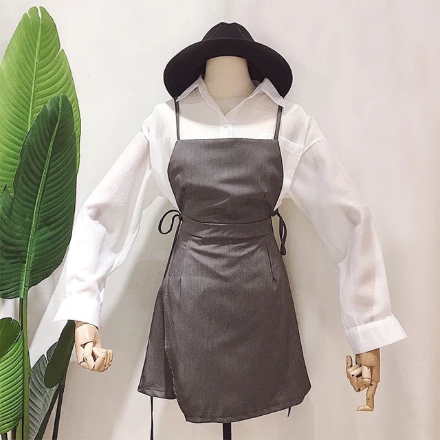 [Mã FAMAYWA2 giảm 10K đơn 50K] [HaoChin] Yếm váy dây rút 2hand