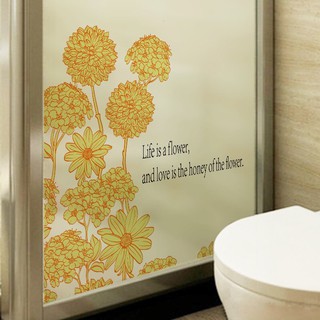 Decal dán kính cao cấp - Hoa Cúc Chùm ( 60x58 )-DK7106