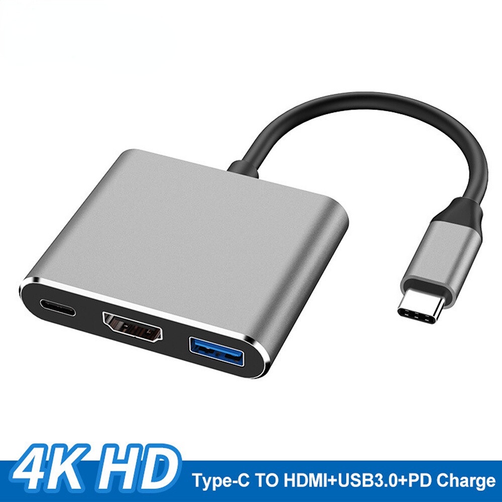 Hub Chuyển Đổi USB C Sang HDMI 4K HDMI USB 3.0 PD 3 Trong 1 Siêu Nhanh Cho MacBook