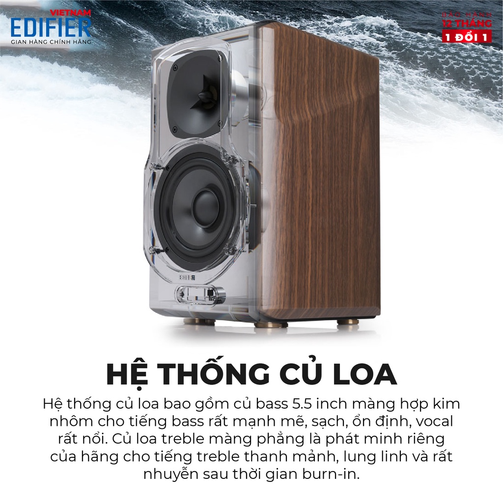 Bộ loa Bluetooth Bookshelf Hifi cao cấp EDIFIER S2000MKIII | Công nghệ aptX | Bluetooth 5.0