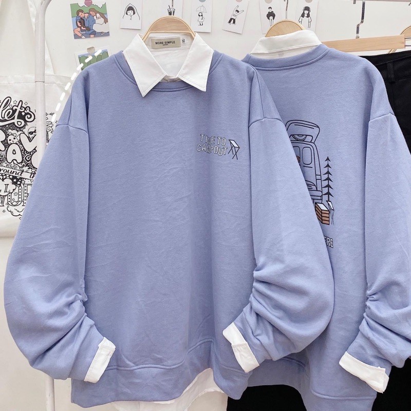 Áo Sweater Nỉ Lót Bông TIME Unisex | BigBuy360 - bigbuy360.vn