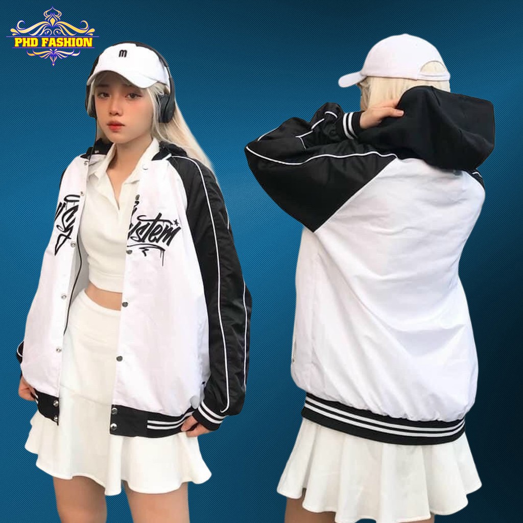 Áo khoác bomber unisex chất dù 2 lớp cao cấp không bong tróc chất vải mịn không xù lông, cam kết video kèm ảnh chụp | BigBuy360 - bigbuy360.vn