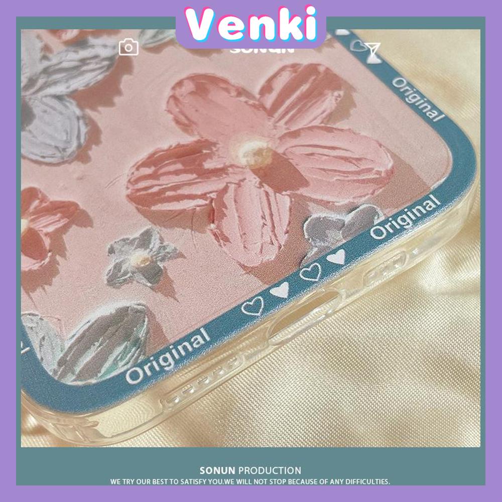 Ốp điện thoại silicon mềm khung vuông họa tiết hoa chống sốc thích hợp cho iPhone 11 13 Pro Max 12 Pro Max 7 Plus xr