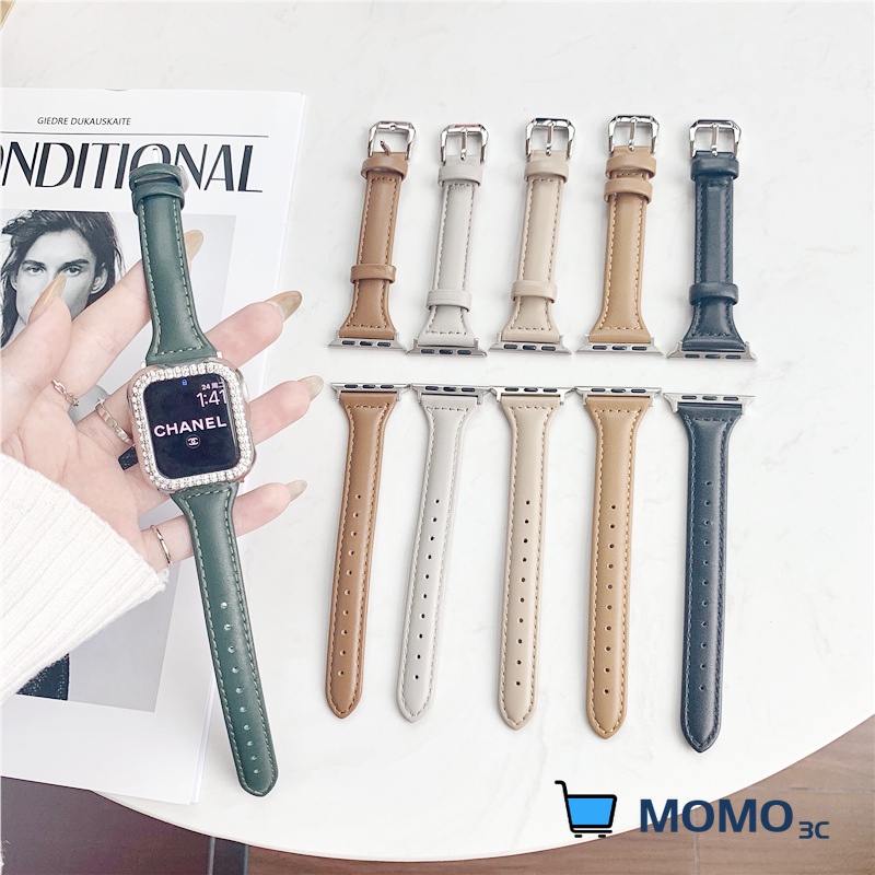 Dây đeo da sang trọng dành cho đồng hồ Smart watch 44mm 40mm  dòng se 6 54 3 2 1 42mm 38mm